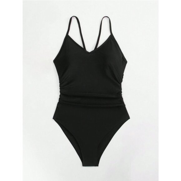Classic Cut Out Ring Linked One Piece Swimsuit black - Picture 5 of 8
